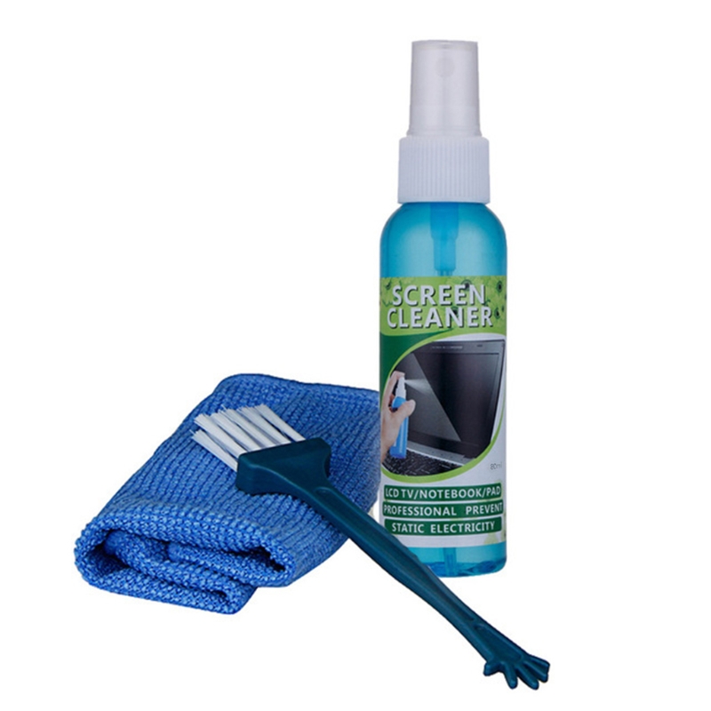 Monitor Cleaning Kit - 1 Set Brush Cloth Liquid High