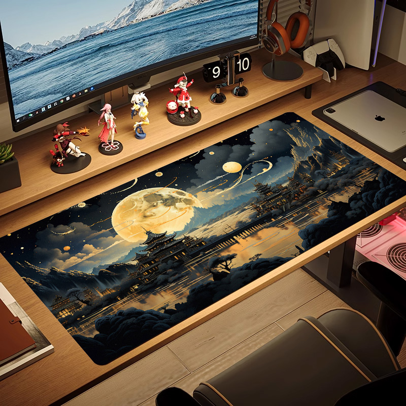 Desk Setup Nature - Oversized Minimalist Landscape Mouse Pad Deep