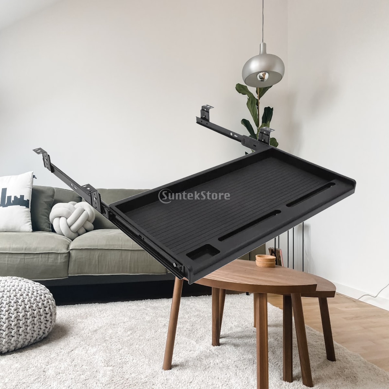 Desk Setup With Keyboard Tray - Slide Out Keyboard Tray Under Desk