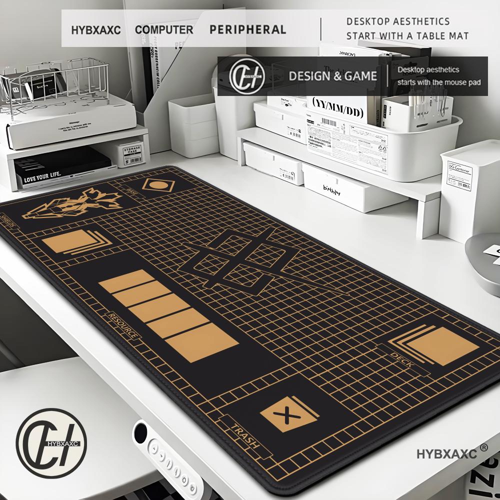 Desk Setup Ideas - 90x40 Grid Desk Mat Black Mouse