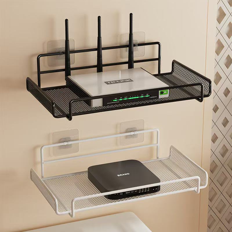 Cable Box Organizer - Stainless Steel Wall-Mounted Router Shelf No-Drill