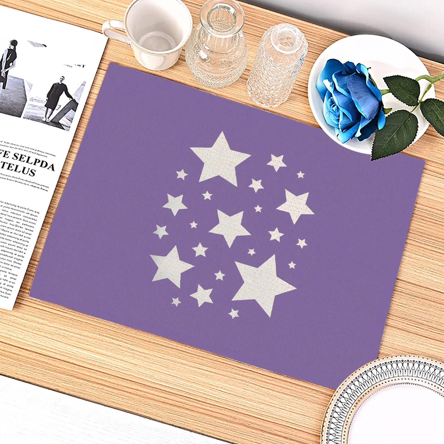 Purple Geometric Pattern Kitch - Desk Setup Modern 评论和价格
