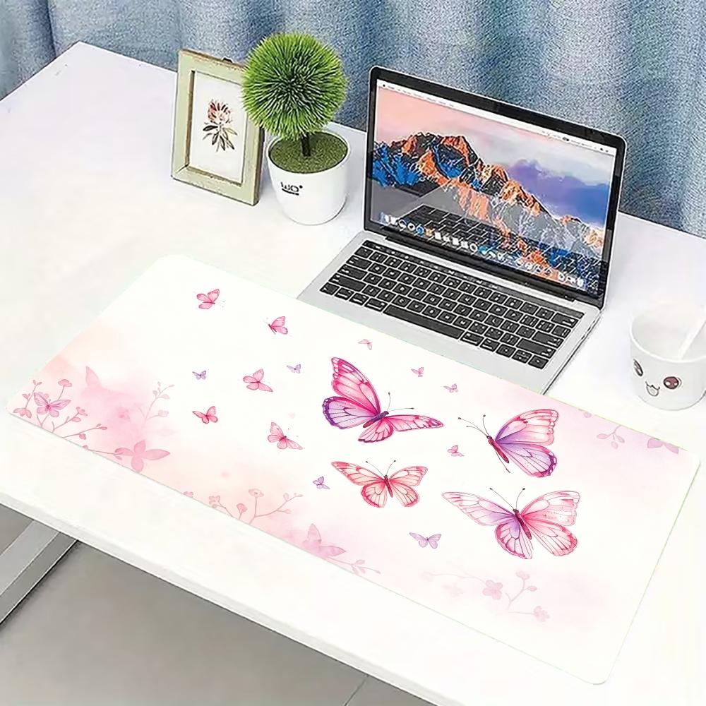 Watercolor Pink Butterfly Larg - Desk Setup Laptop And Pc 评论和价格