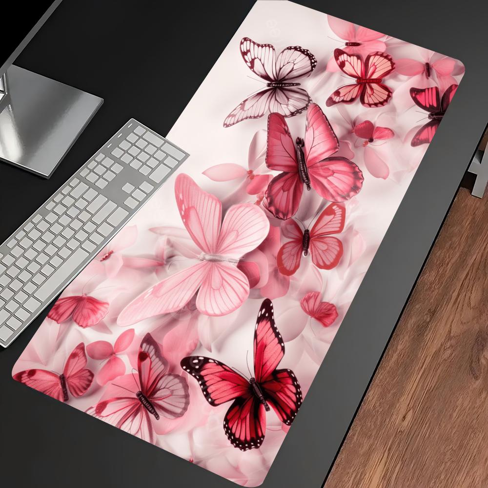Watercolor Pink Butterfly Larg - Desk Setup Laptop And Pc 评论和价格