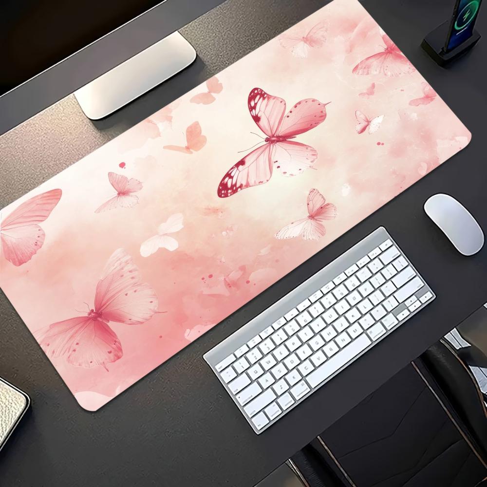 Watercolor Pink Butterfly Larg - Desk Setup Laptop And Pc 评论和价格