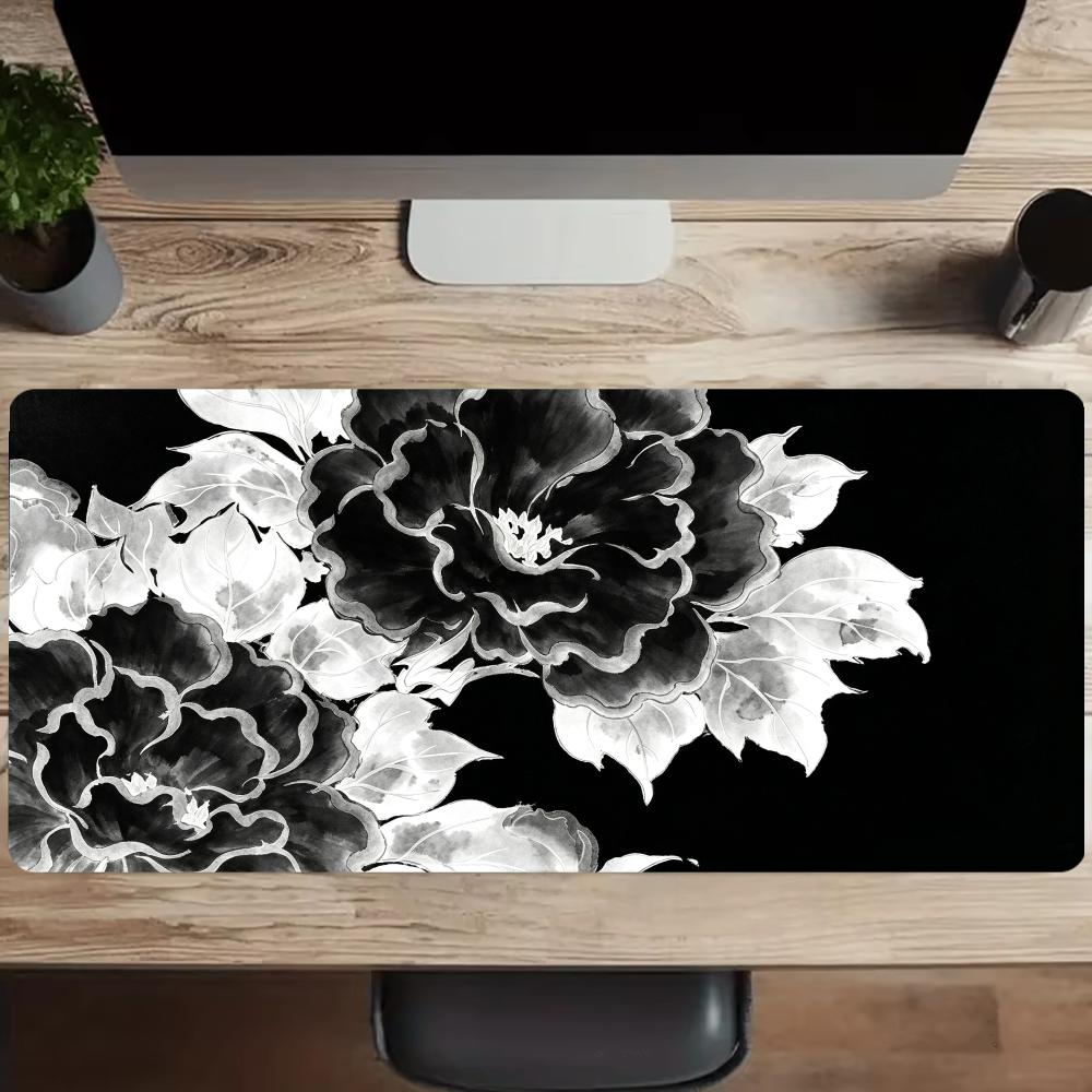 Black and White Ink Dyed Peony - Desk Setup Black And White 评论和价格