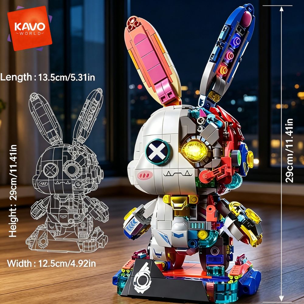 KAVOWORLD 1377PCS Robot Rabbit - Desk Setup Build 评论和价格