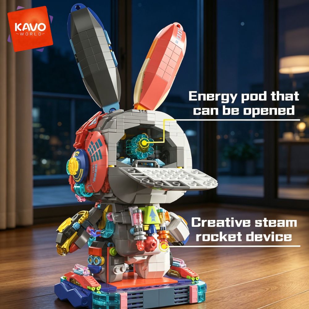 KAVOWORLD 1377PCS Robot Rabbit - Desk Setup Build 评论和价格