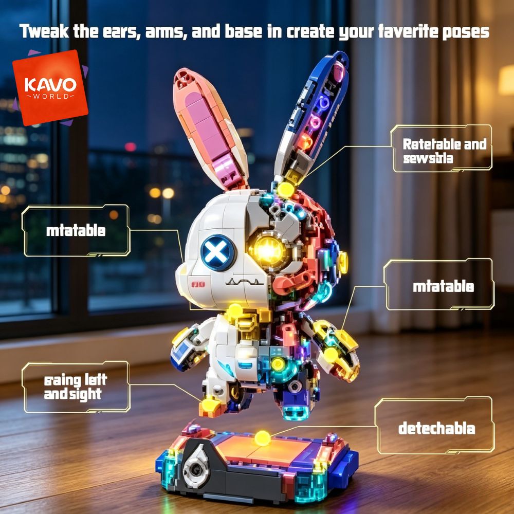 KAVOWORLD 1377PCS Robot Rabbit - Desk Setup Build 评论和价格