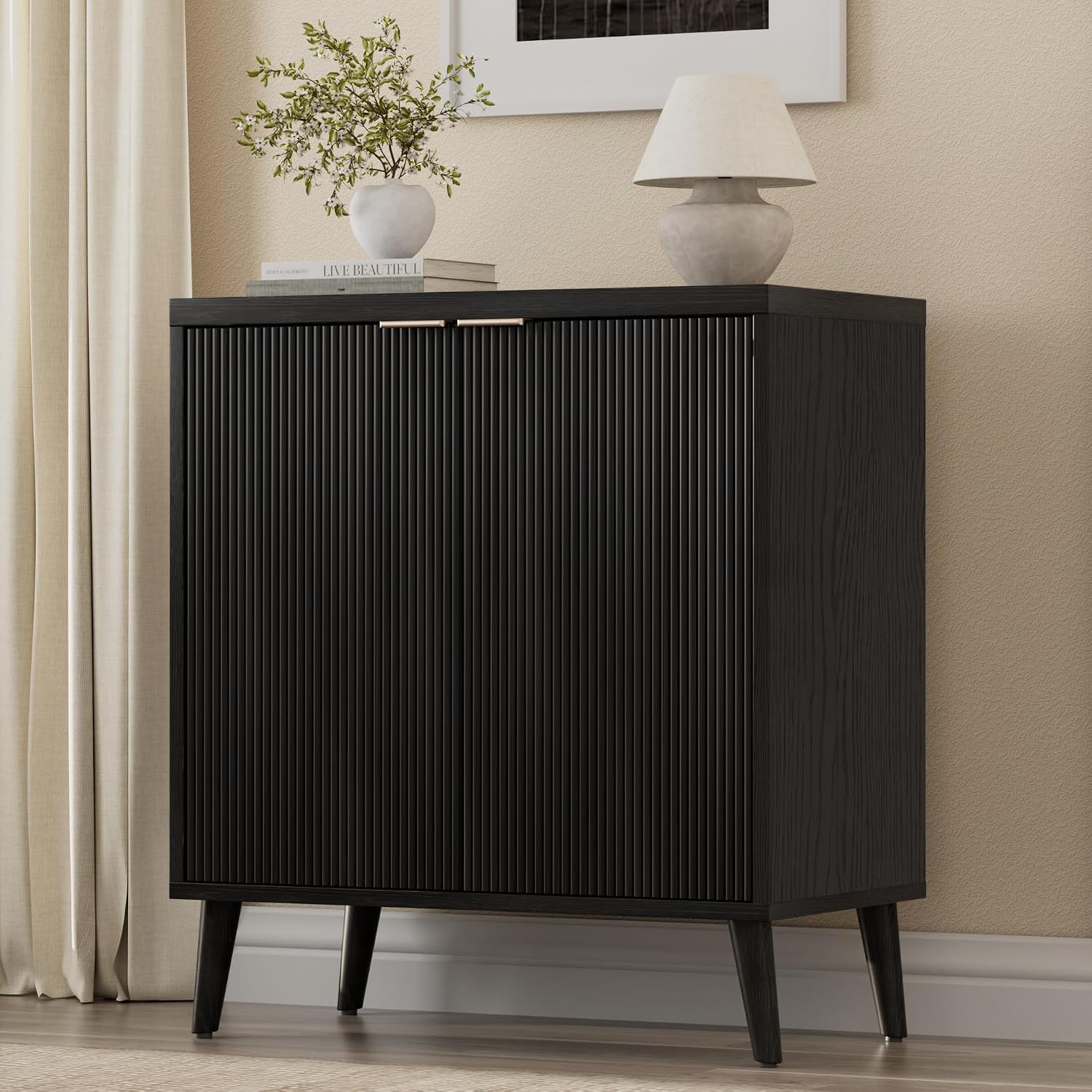 Fluted Buffet Cabinet With Sto - Desk Setup Modern 评论和价格