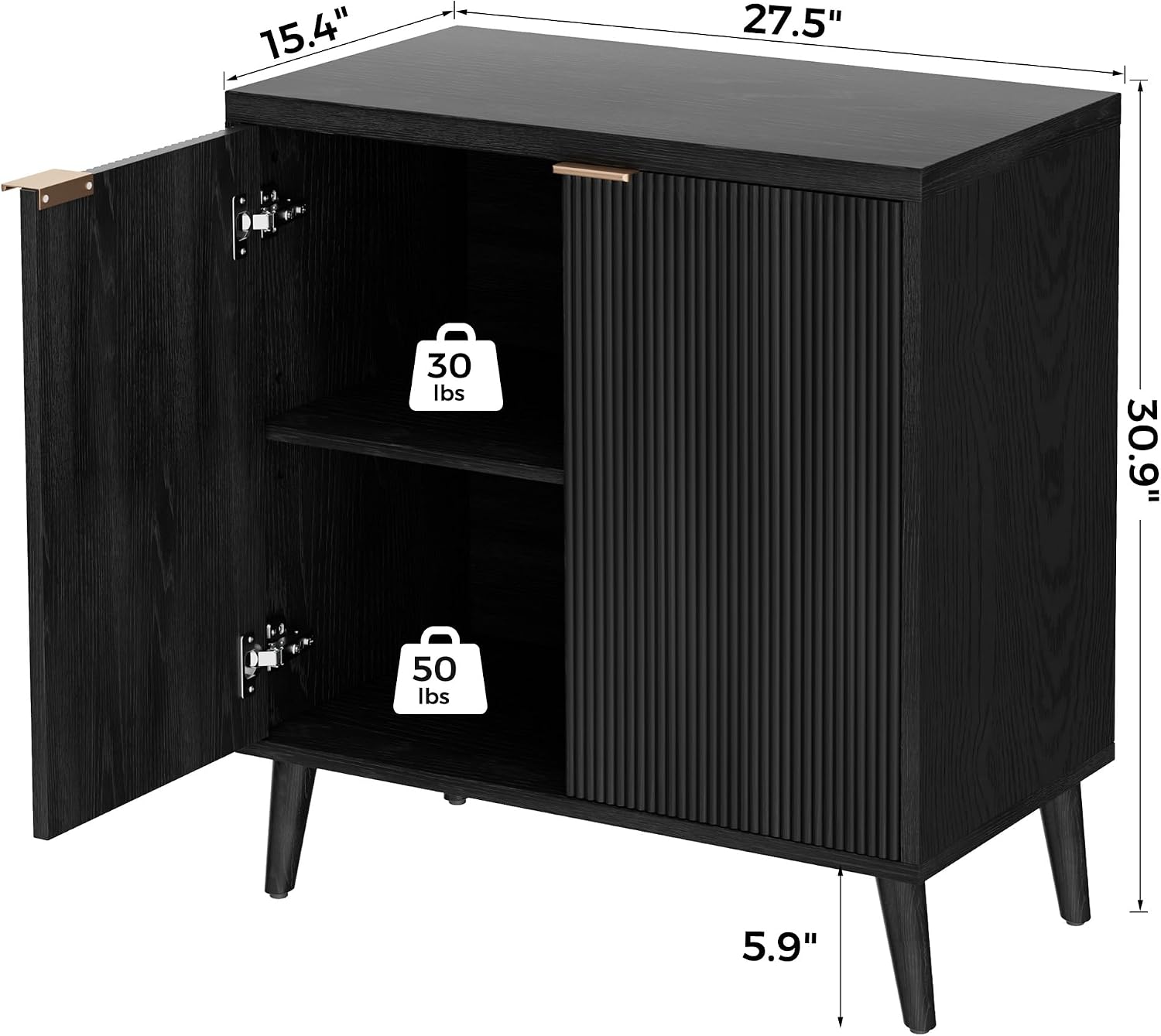 Fluted Buffet Cabinet With Sto - Desk Setup Modern 评论和价格