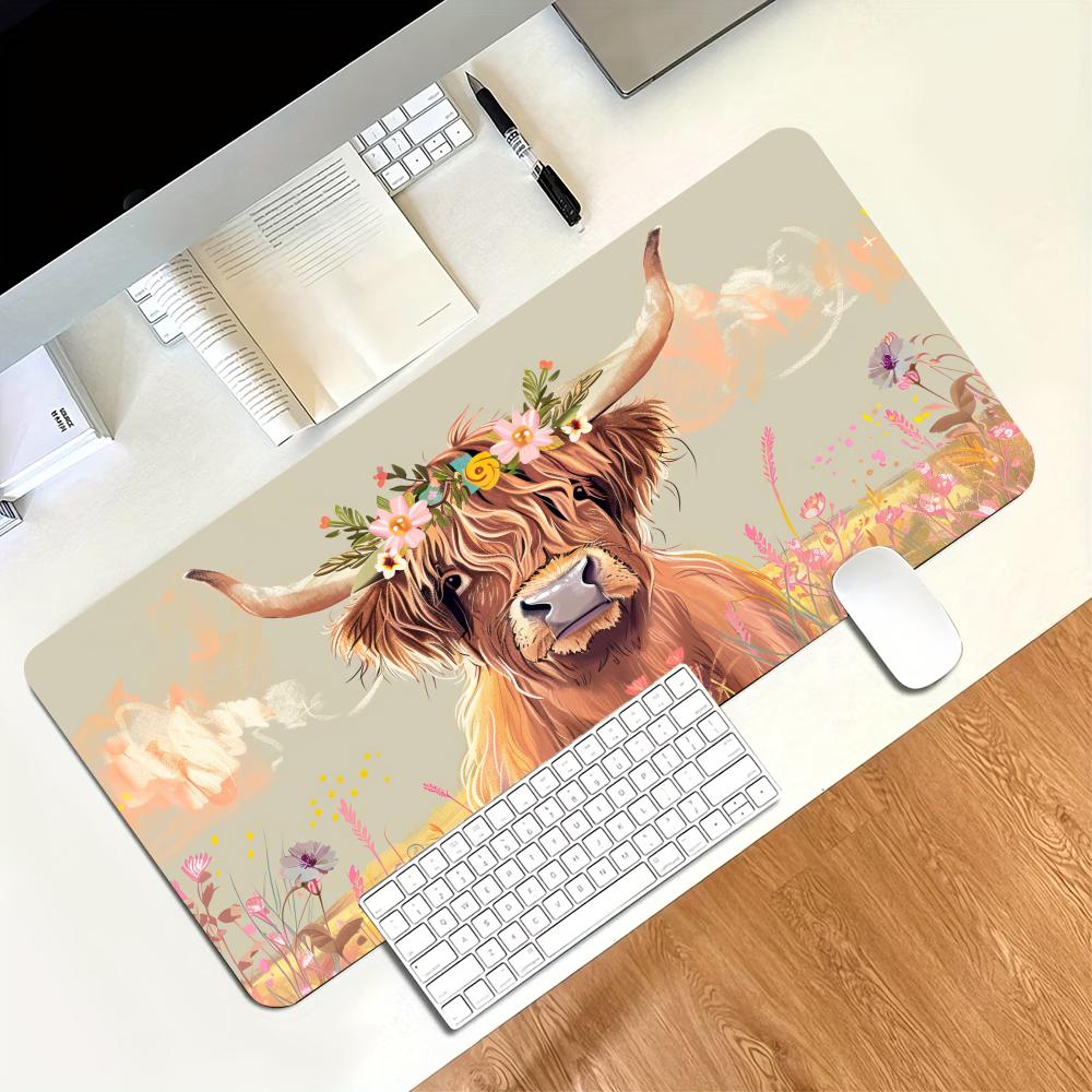 Vintage Highland Cow Floral Ga - Desk Setup Laptop And Pc 评论和价格