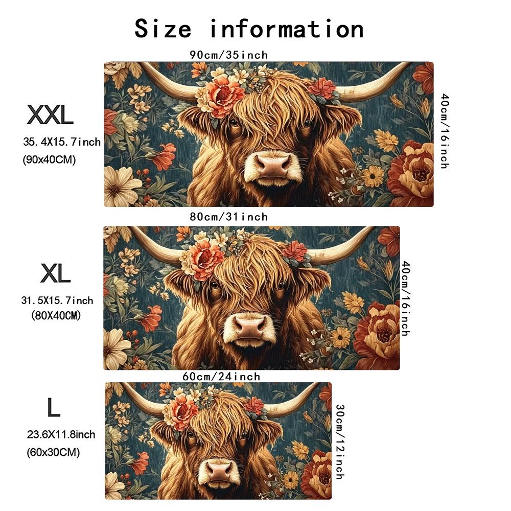Vintage Highland Cow Floral Ga - Desk Setup Laptop And Pc 评论和价格
