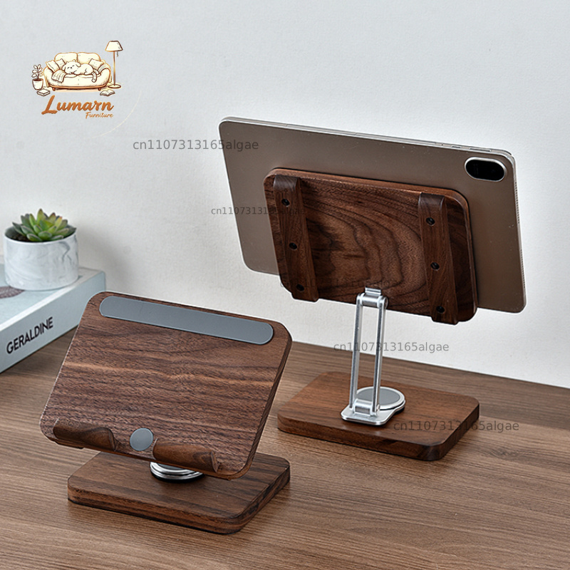 Black Walnut iPad Stand with 3 - Desk Setup With Ipad 评论和价格