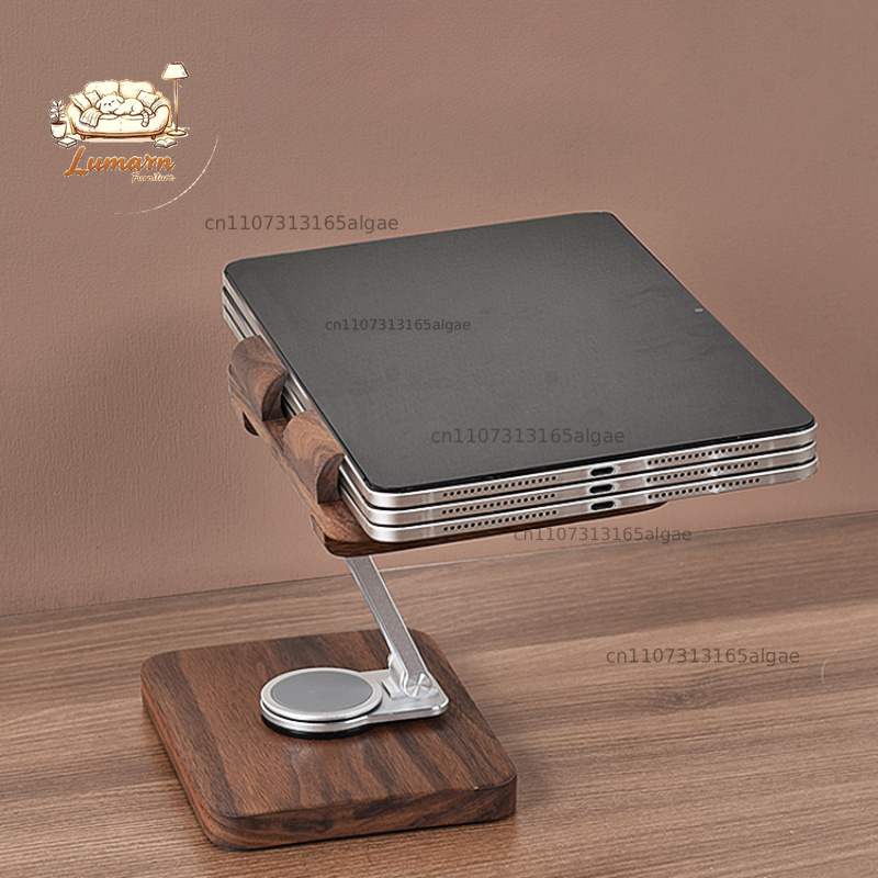 Black Walnut iPad Stand with 3 - Desk Setup With Ipad 评论和价格