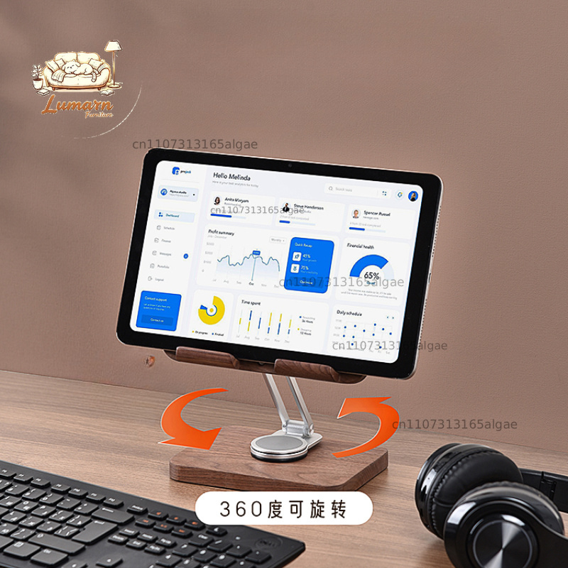 Black Walnut iPad Stand with 3 - Desk Setup With Ipad 评论和价格