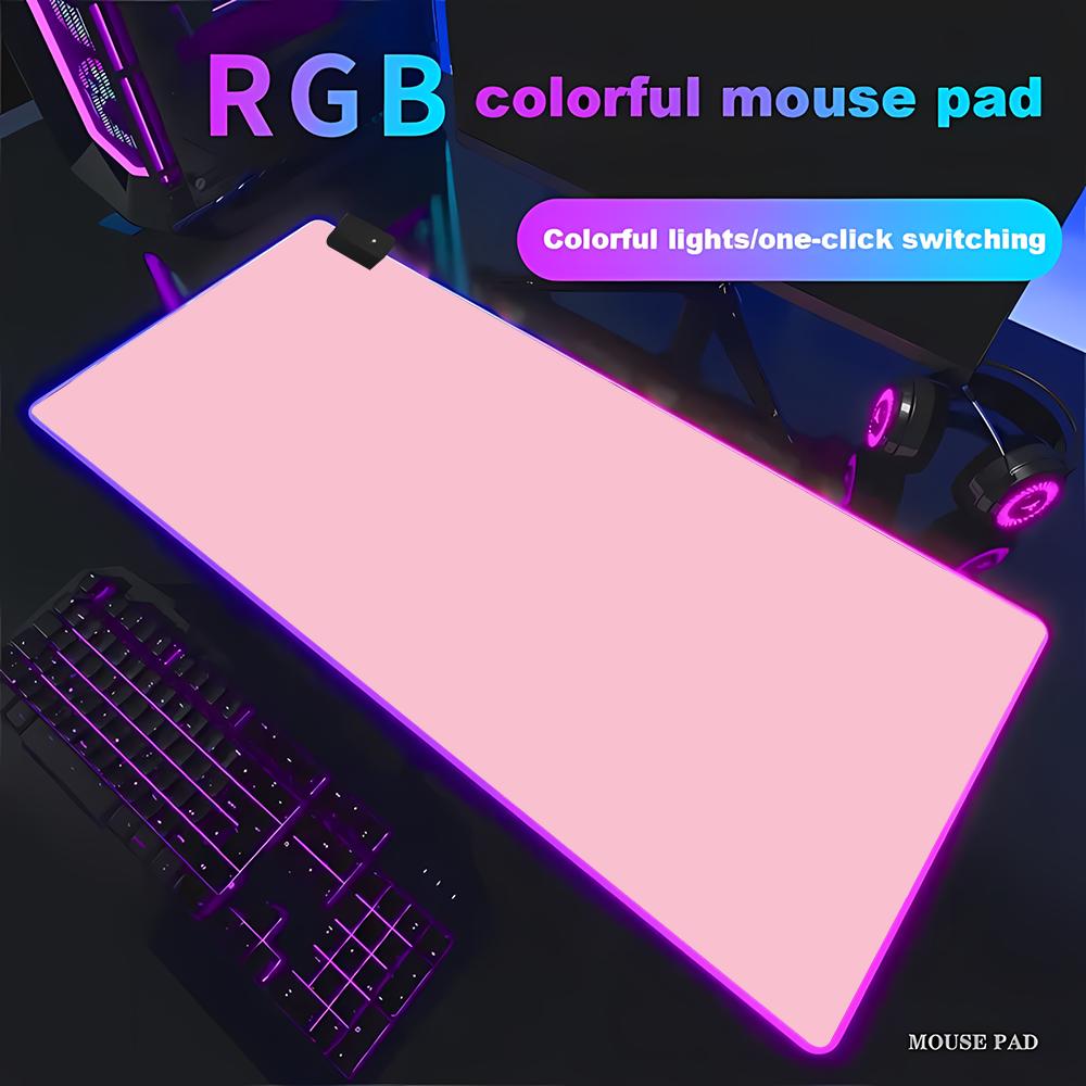 RGB HD Solid Color Gaming Mous - Desk Setup With Keyboard Tray 评论和价格