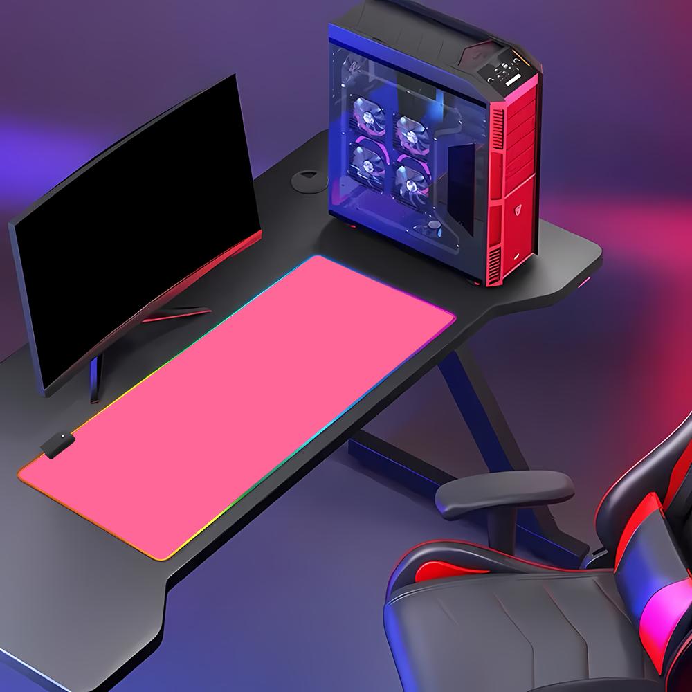 RGB HD Solid Color Gaming Mous - Desk Setup With Keyboard Tray 评论和价格