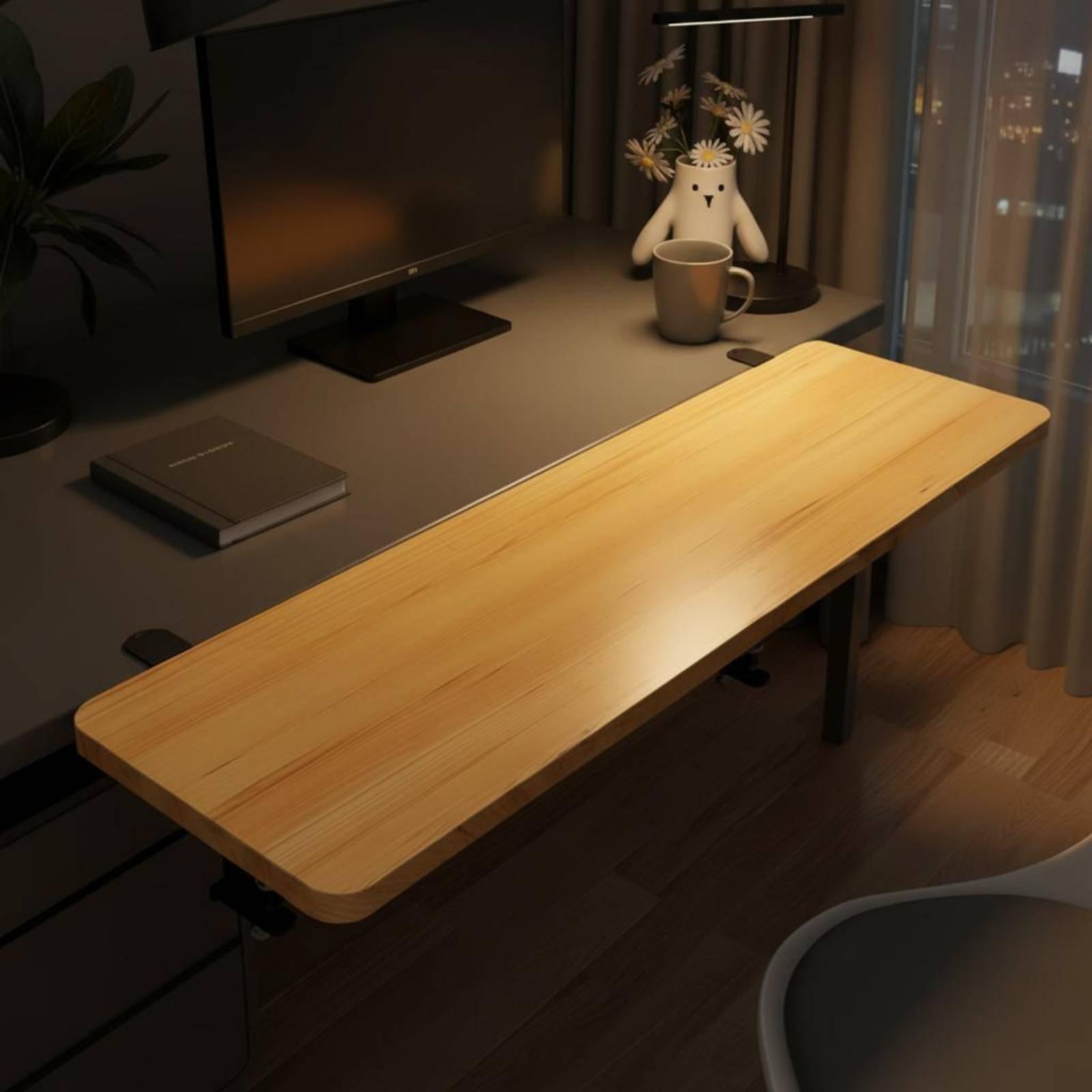 Folding Desk Shelf Desk Extens - Desk Setup With Keyboard Tray 评论和价格