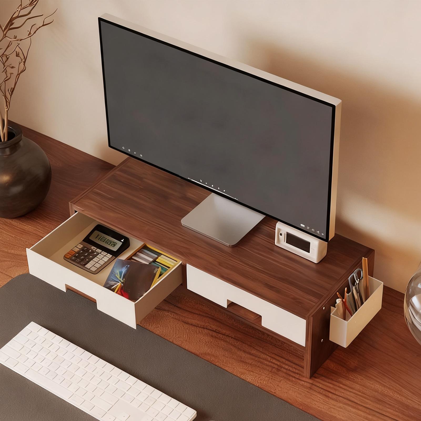 Desk Monitor Stand Riser Doubl - Desk Drawer Unit 评论和价格