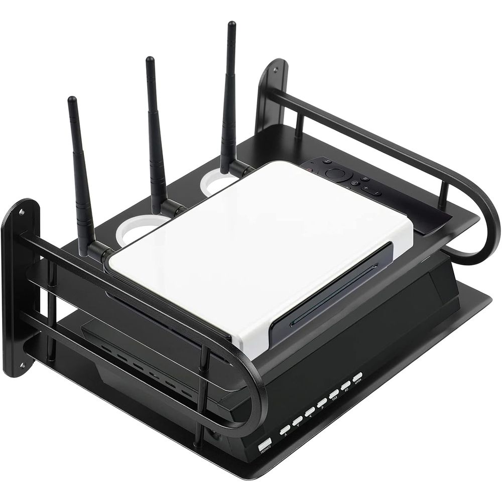 Black Metal Double Wire Router - Cable Box Organizer 评论和价格