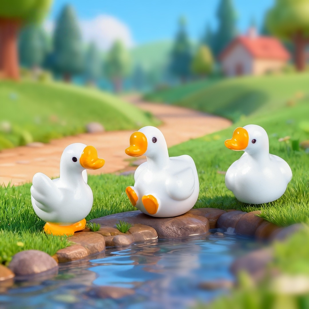 Cute Little Plump Goose Miniat - Desk Setup Nature 评论和价格