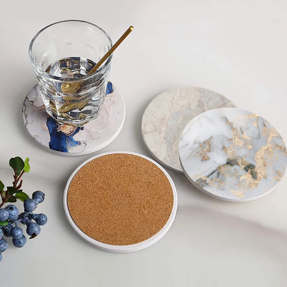 White Marble Coaster  Absorben - Desk Setup Modern 评论和价格