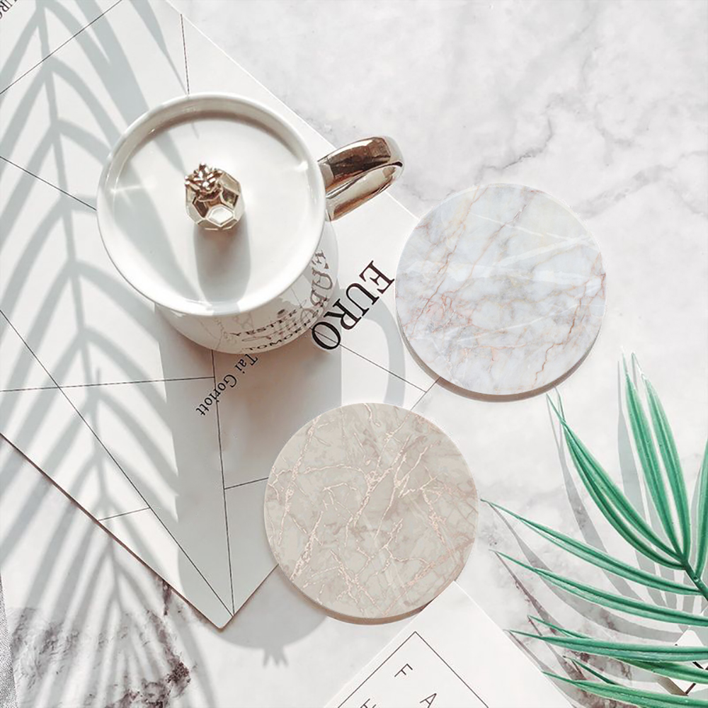 White Marble Coaster  Absorben - Desk Setup Modern 评论和价格