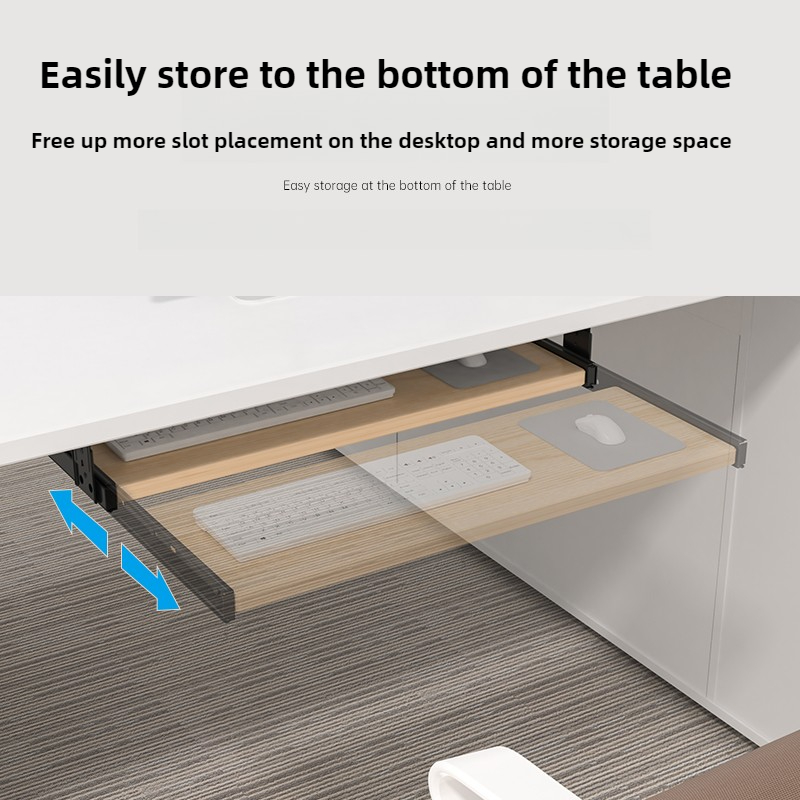 Wooden Keyboard Tray Under Des - Desk Setup With Keyboard Tray 评论和价格