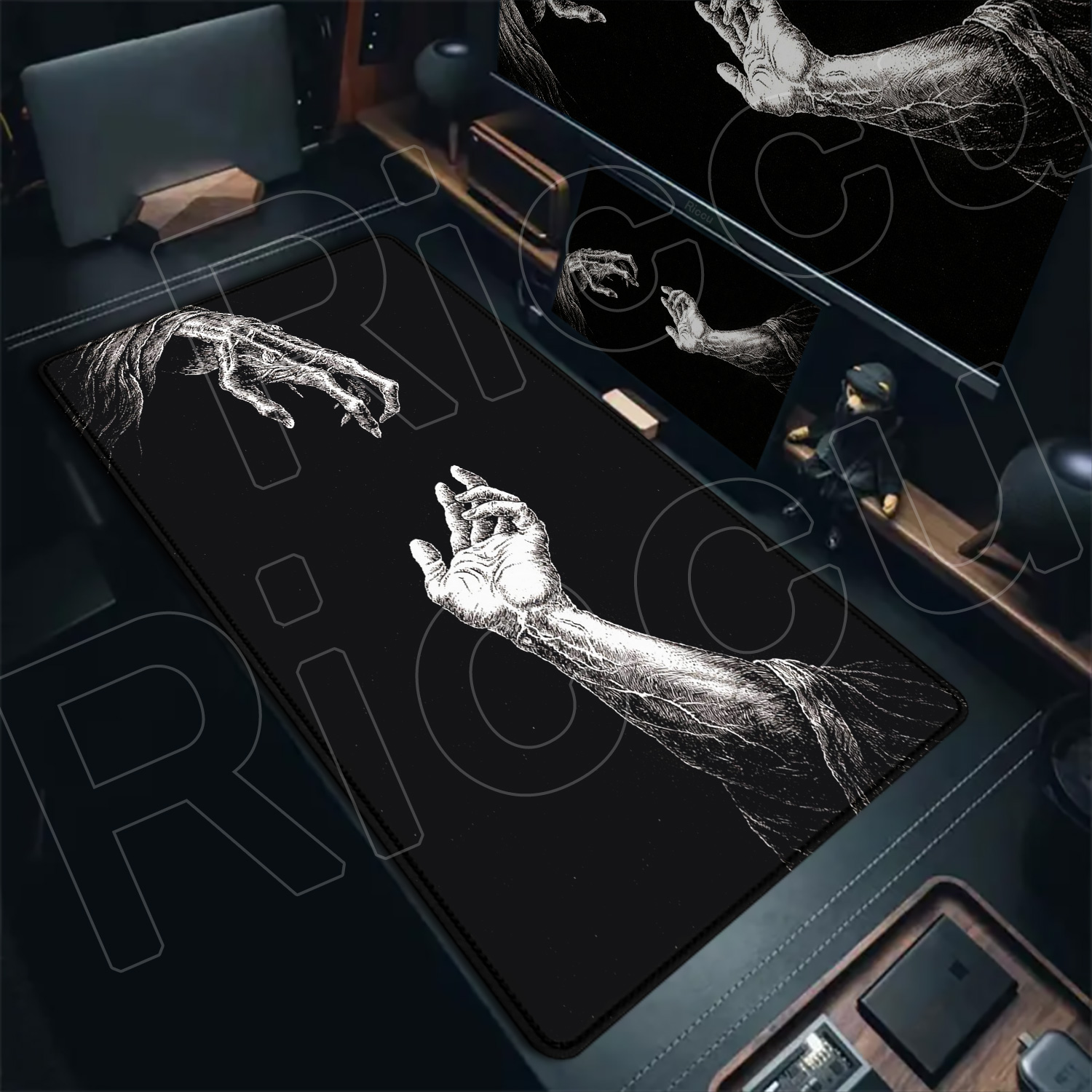 HD Large Black White XXL Gothi - Desk Setup Laptop And Pc 评论和价格