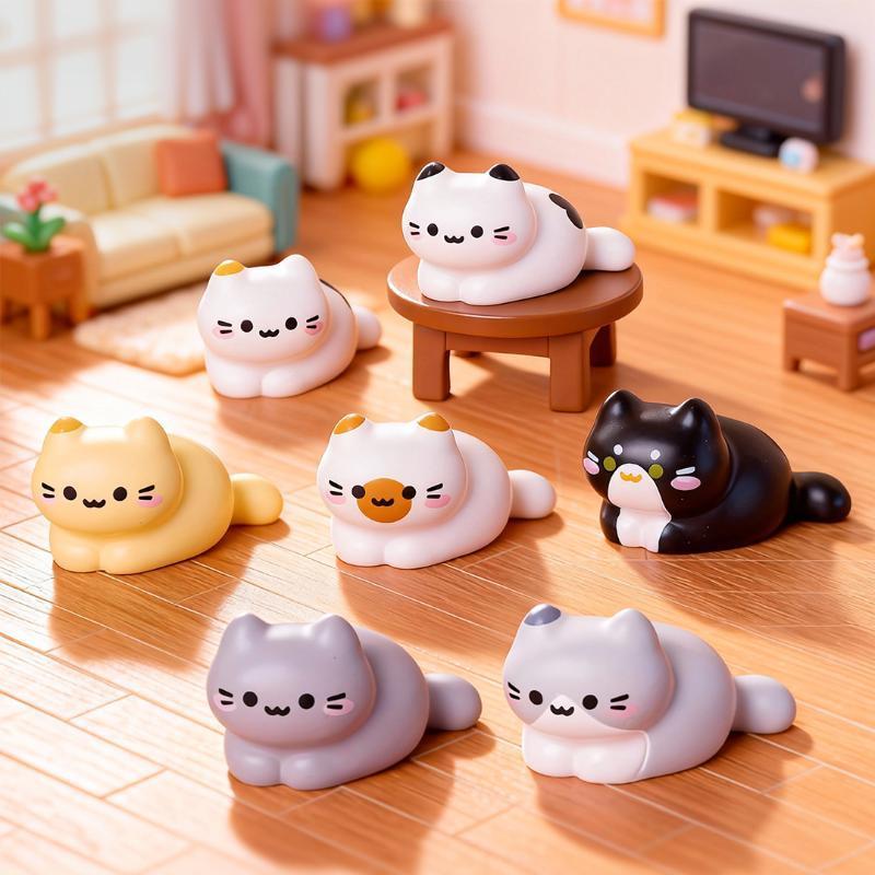 8PCS Cute Cat Miniature Figuri - Desk Setup Nature 评论和价格