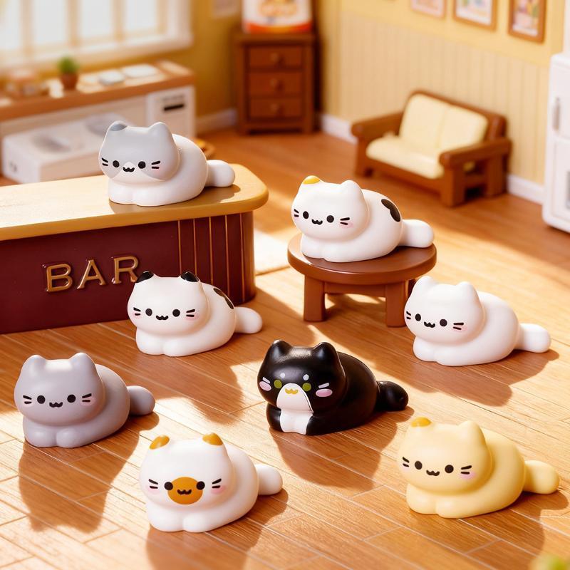 8PCS Cute Cat Miniature Figuri - Desk Setup Nature 评论和价格