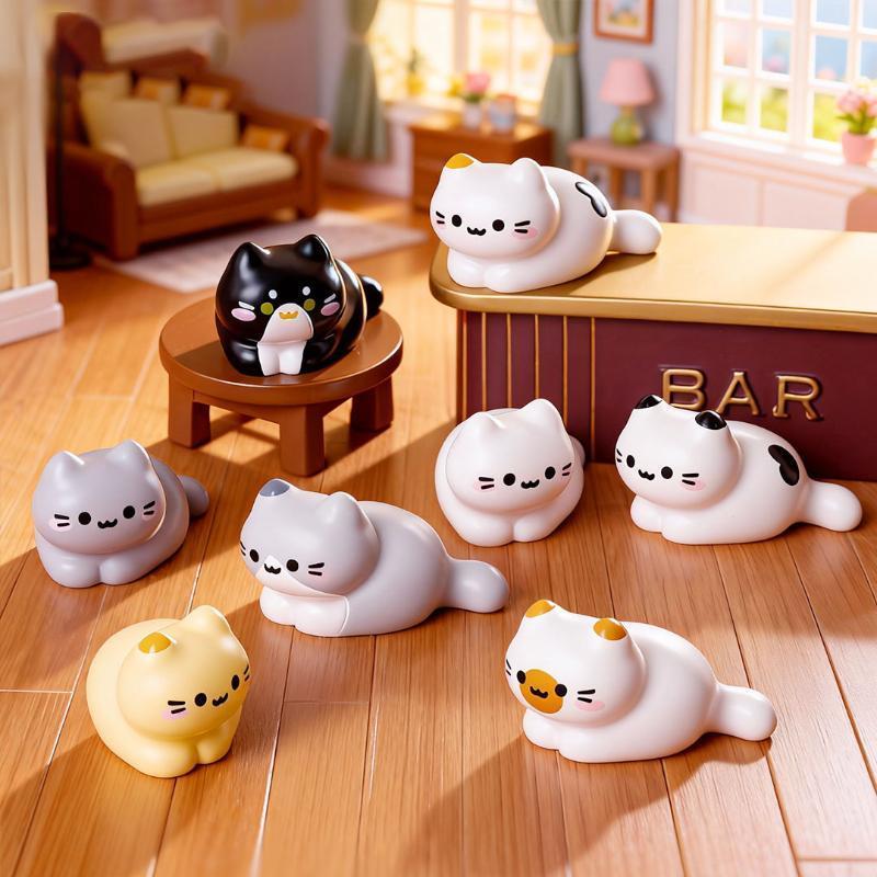 8PCS Cute Cat Miniature Figuri - Desk Setup Nature 评论和价格