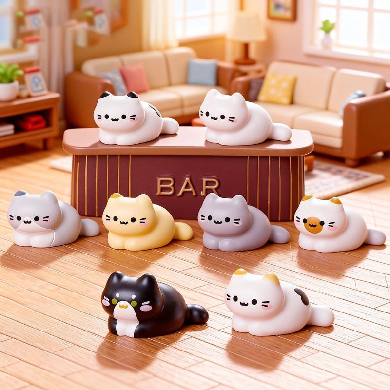 8PCS Cute Cat Miniature Figuri - Desk Setup Nature 评论和价格